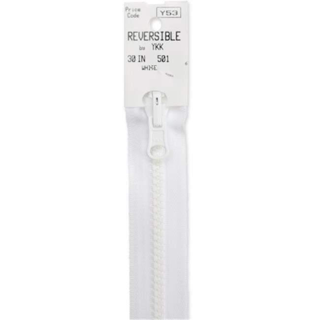 American & Efird 15 30-501 Vislon Reversible Separating Zipper 30 in.-White